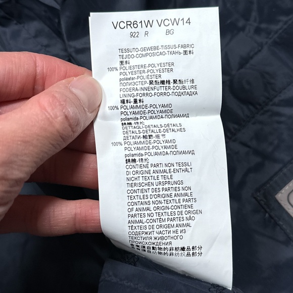 Armani Collezioni Windbreaker Blouson Leather Trim Striped Blue Jacket Mens 46 - Picture 12 of 13